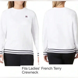 🆕Fila Ladies French Terry Crewneck Sweatshirt White L🆕